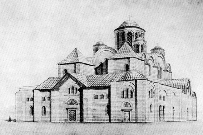 Десятинная церковь X в. Реконструкция Ю. С. Асеева.